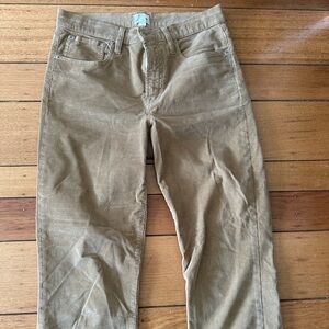 Corduroy full-length essential straight pant( beige/ mustard)